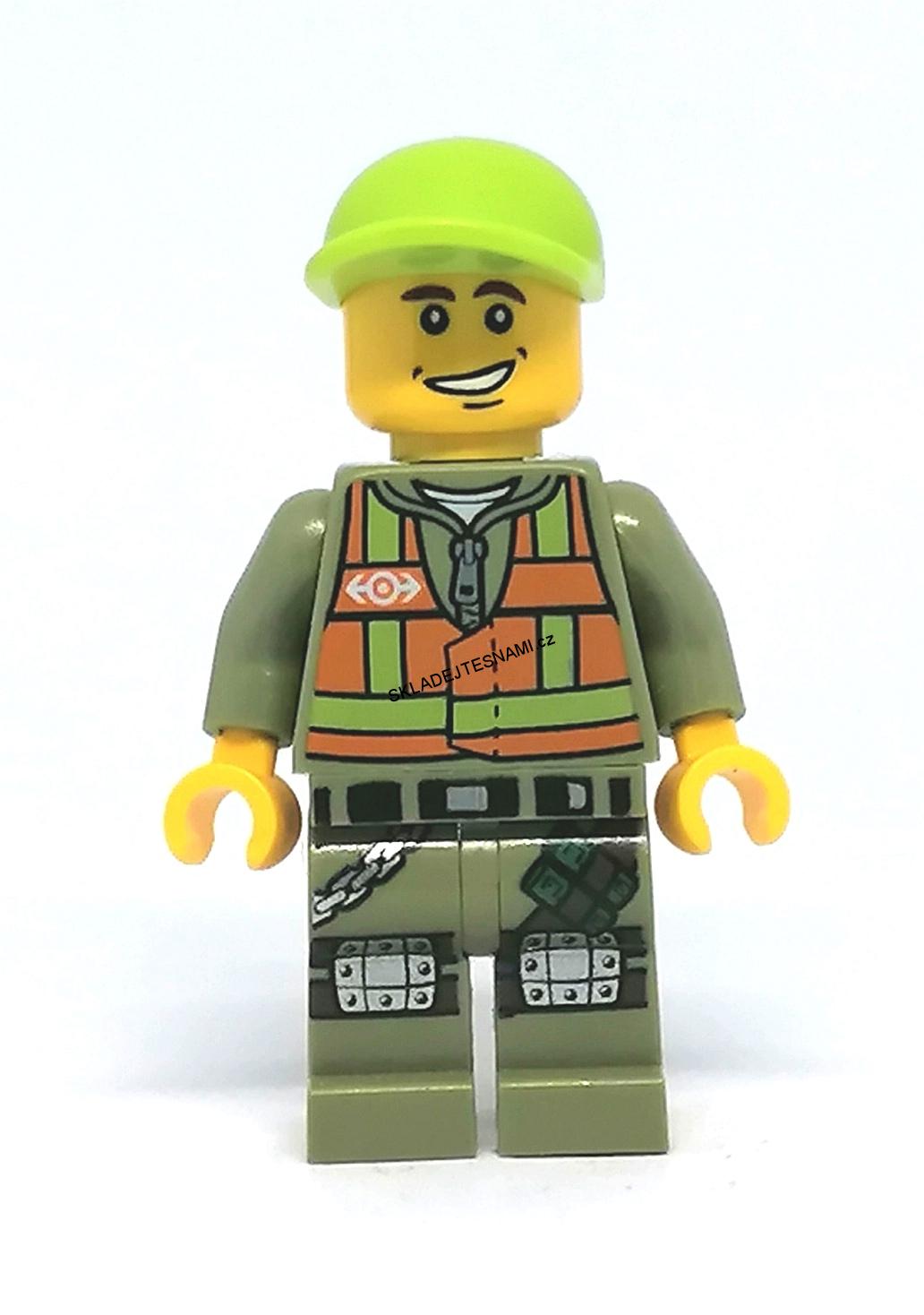 LH2421 LEGO HRANÁ MINIFIGURKA CITY ZELENÁ KŠILTOVKA