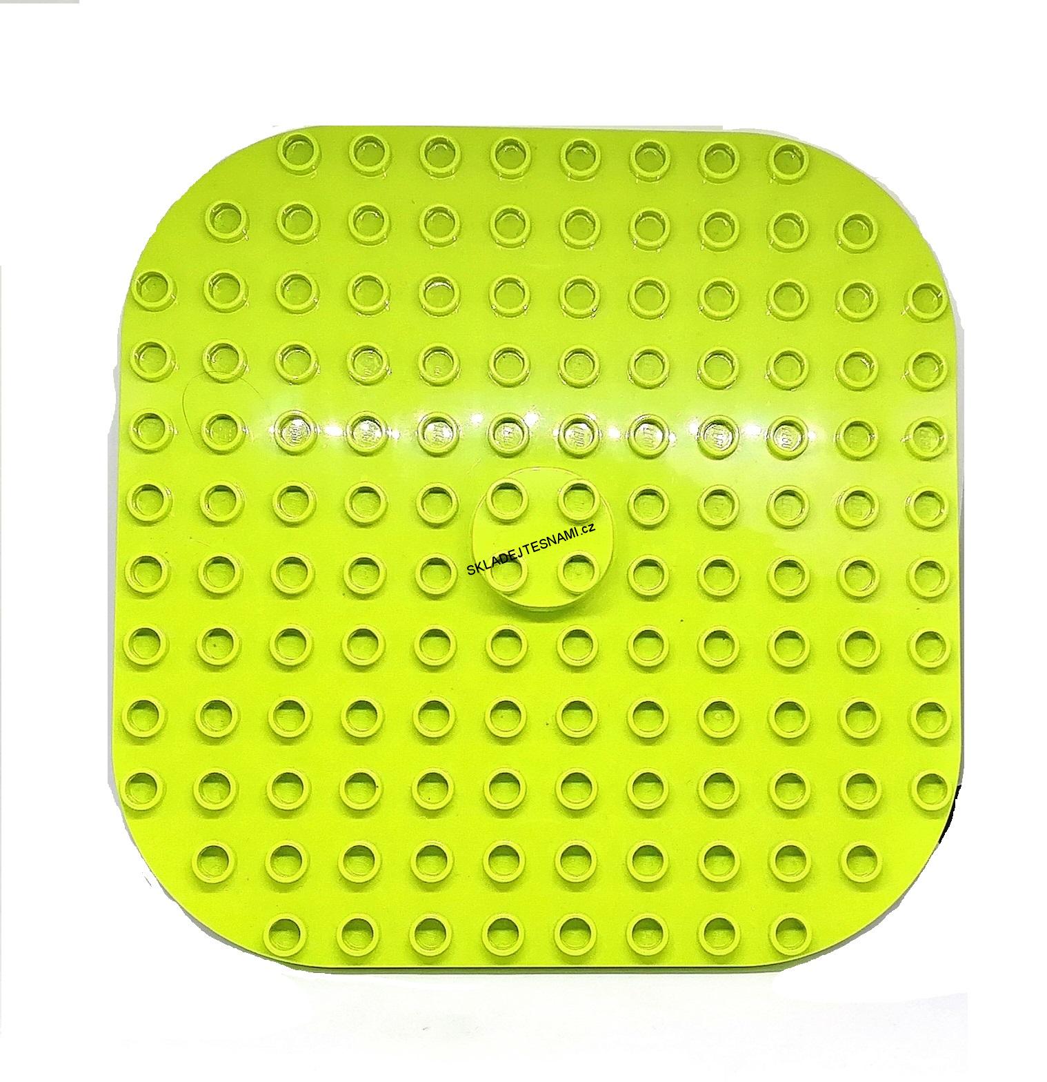 H539 DUPLO HRANÁ ZELENÁ DESKA 12X12 KULATÉ ROHY