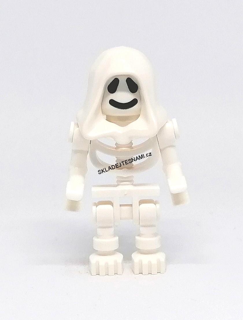LN2228 LEGO NOVÁ MINIFIGURKA KOSTRA KOSTLIVEC SKELET S KÁPÍ