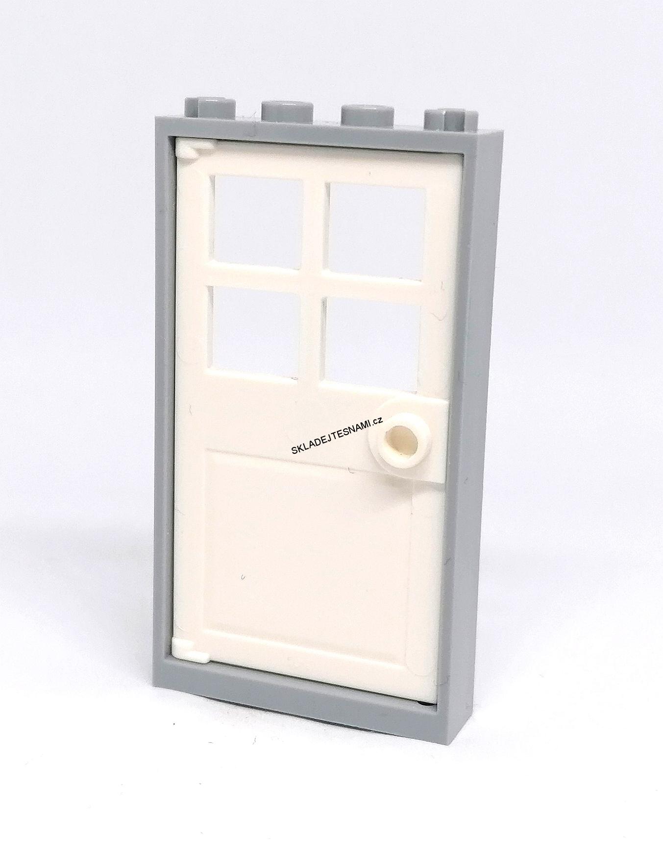 LH2044 LEGO HRANÉ BÍLÉ DVEŘE V ŠEDÉM RÁMU
