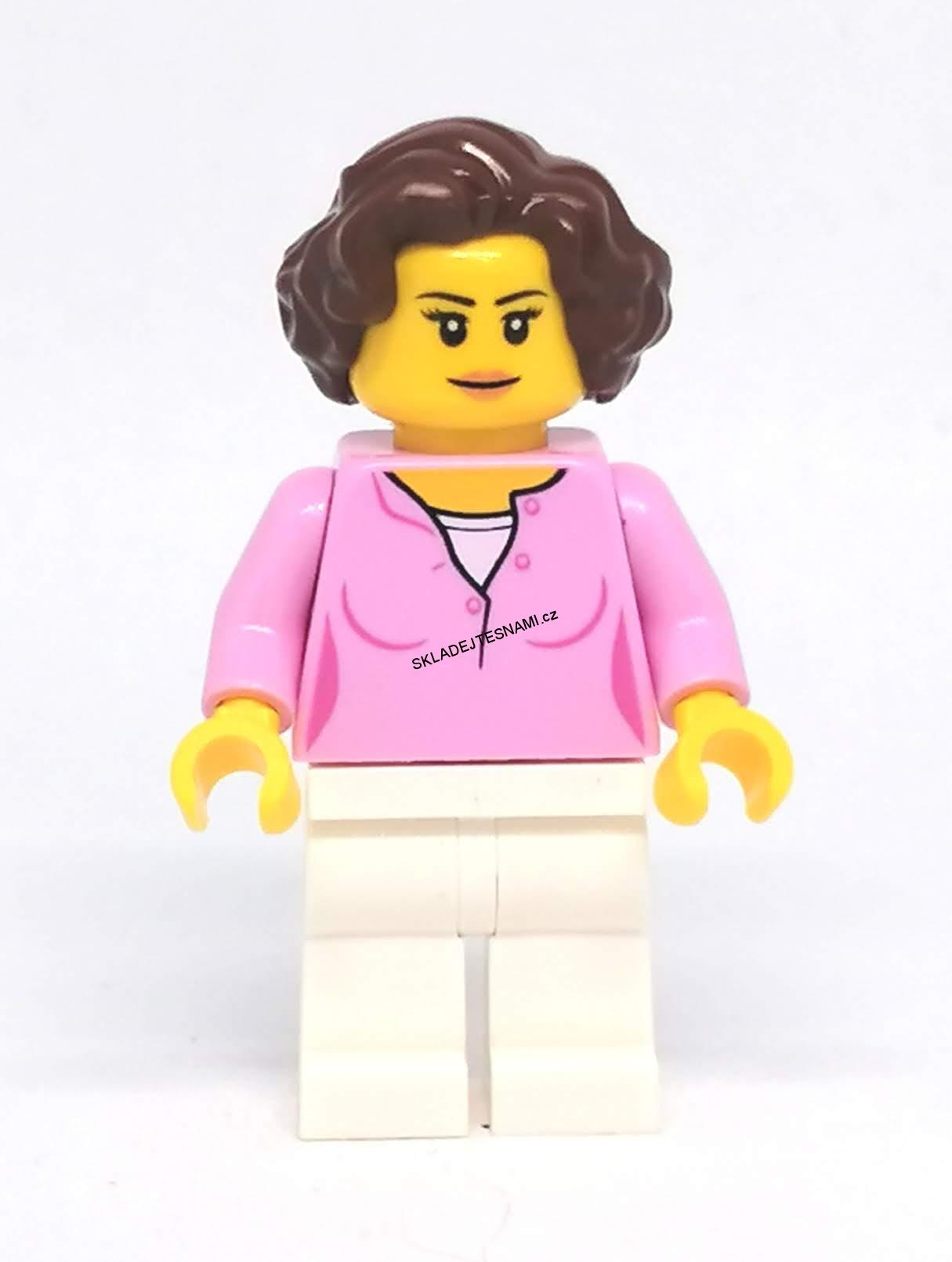 LN2348 LEGO NOVÁ MINIFIGURKA CITY ŽENA V RŮŽOVÉM TRIČKU