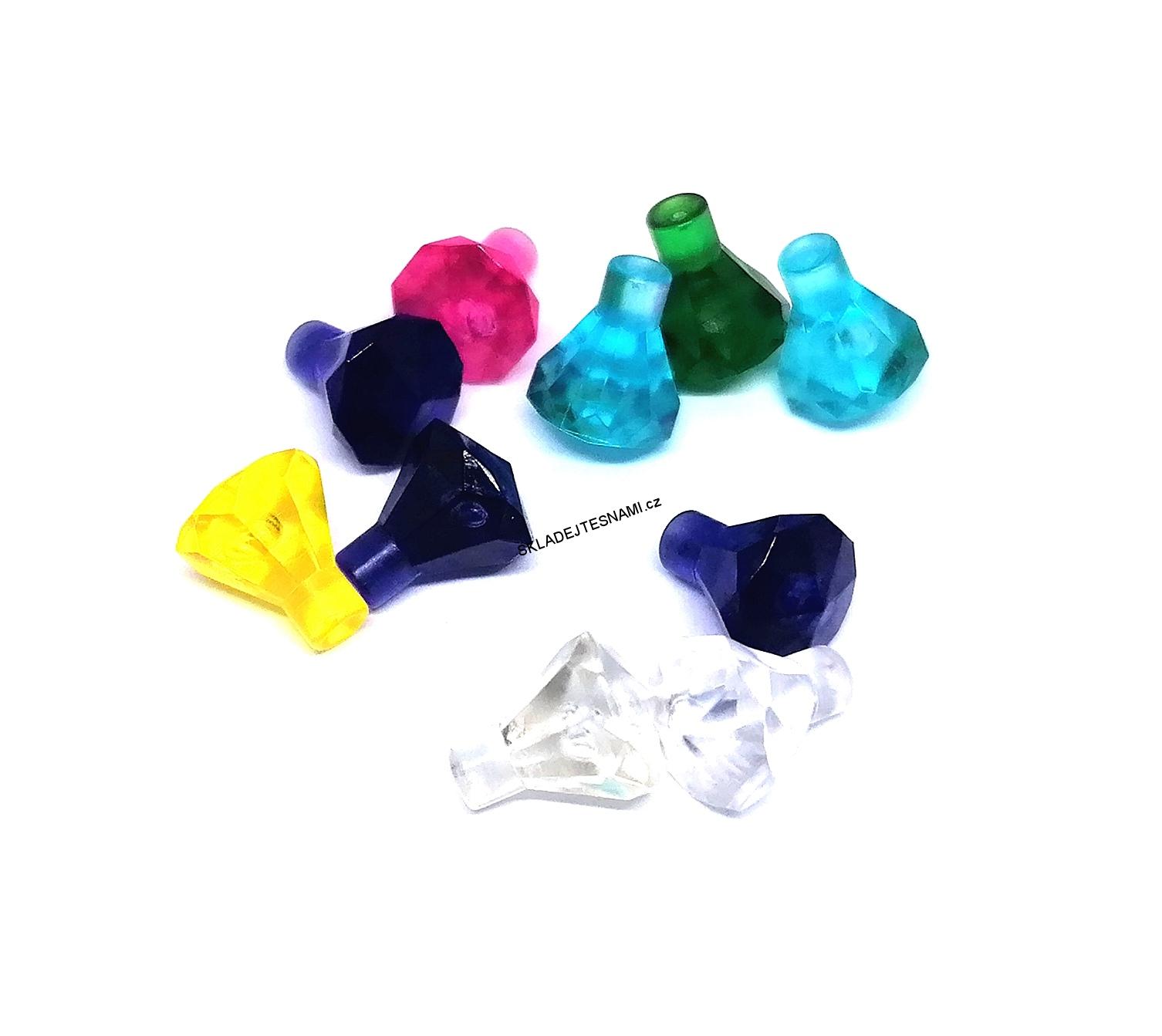 F805 LEGO DIAMANTY 10 KS PRŮSVITNÉ MIX BAREV DLE POPISU