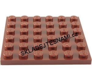 LH2205 LEGO HRANÝ DÍL PODLOŽKA DESTIČKA 6X6 NOPKŮ ČERVENOHNĚDÁ
