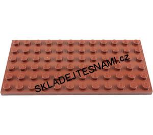 LH2212 LEGO HRANÝ DÍL PODLOŽKA DESTIČKA 6X12 NOPKŮ ČERVENOHNĚDÁ