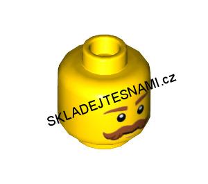 X69 LEGO HRANÝ DÍL ŽLUTÁ HLAVA S KNÍREM