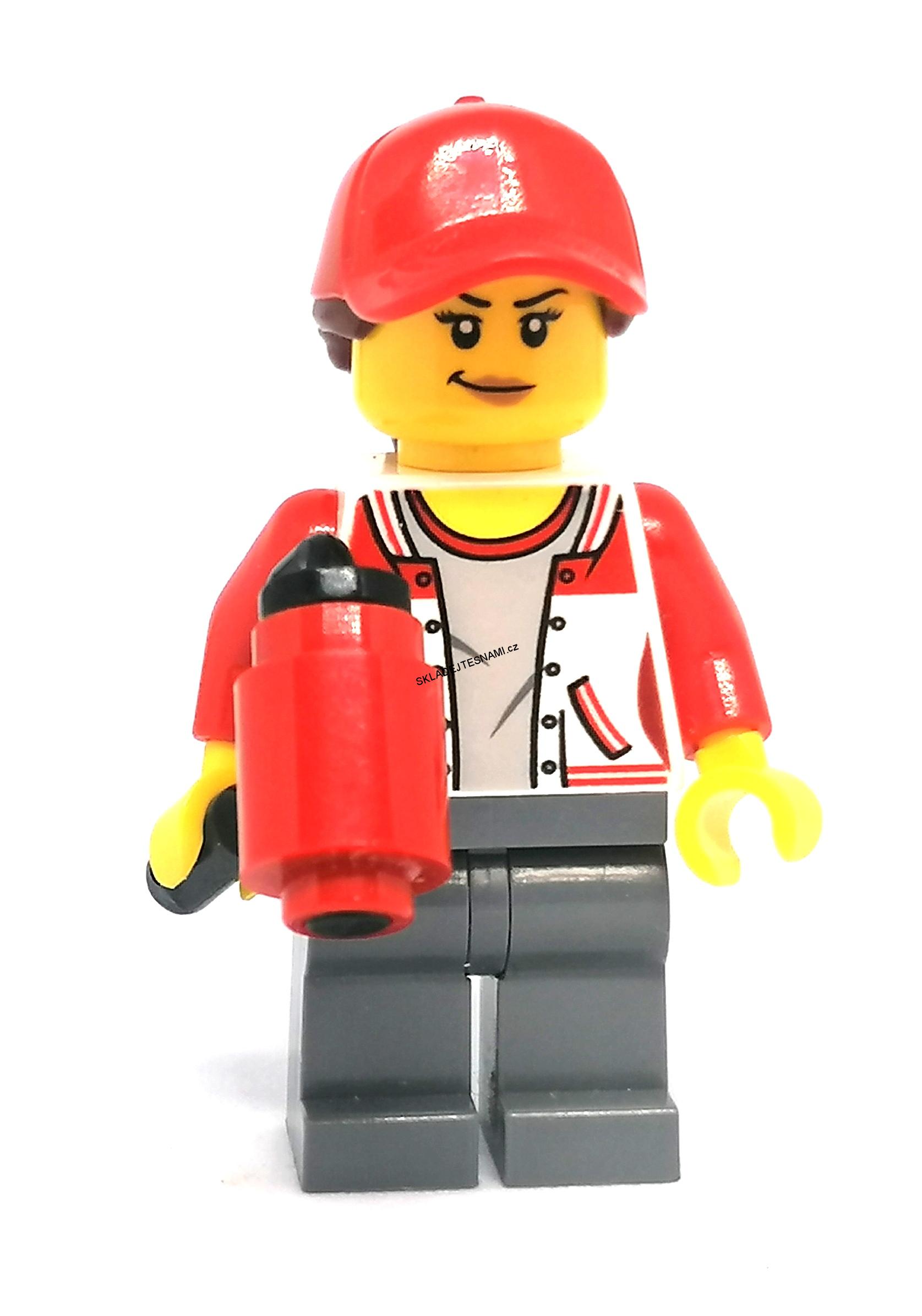 LH962 LEGO HRANÁ MINIFIGURKA ŽENA S MALÍŘSKÝM VÁLEČKEM