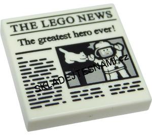 X132 LEGO HRANÁ DLAŽDICE 2X2 NOPKY POTISK NOVINY