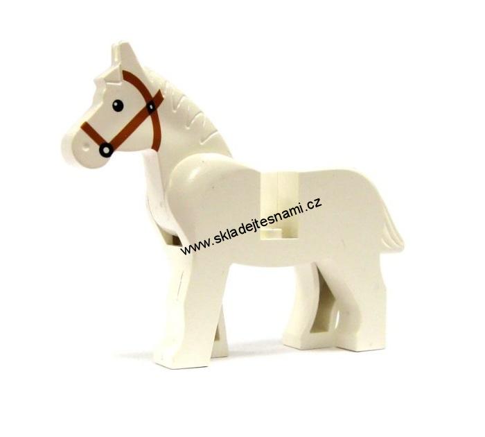 LH290 LEGO HRANÝ KŮŇ BÍLÝ HNĚDÁ OHLÁVKA