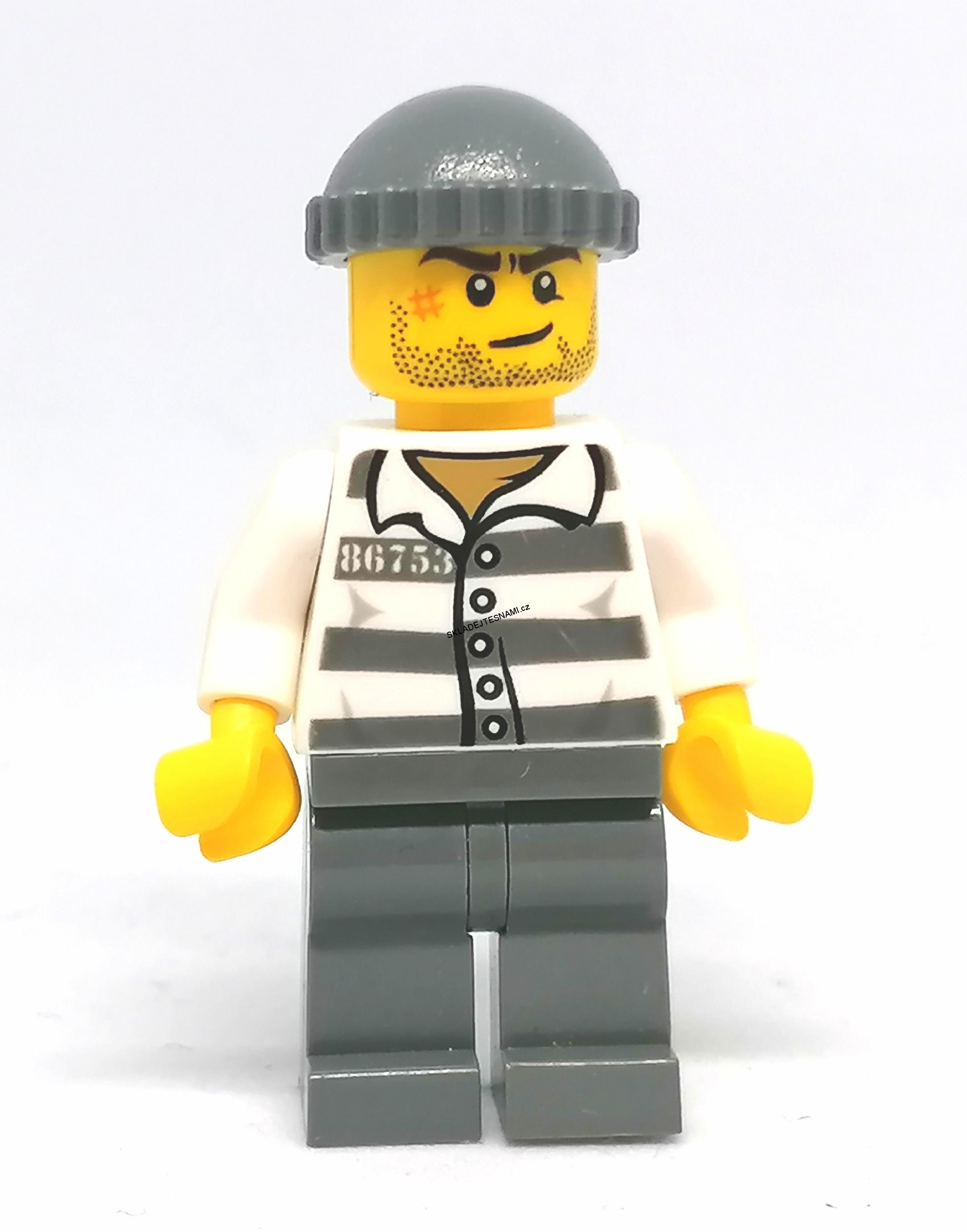 LH1476 HRANÁ MINIFIGURKA VĚZEŇ V PRUHOVANÉ KOŠILI