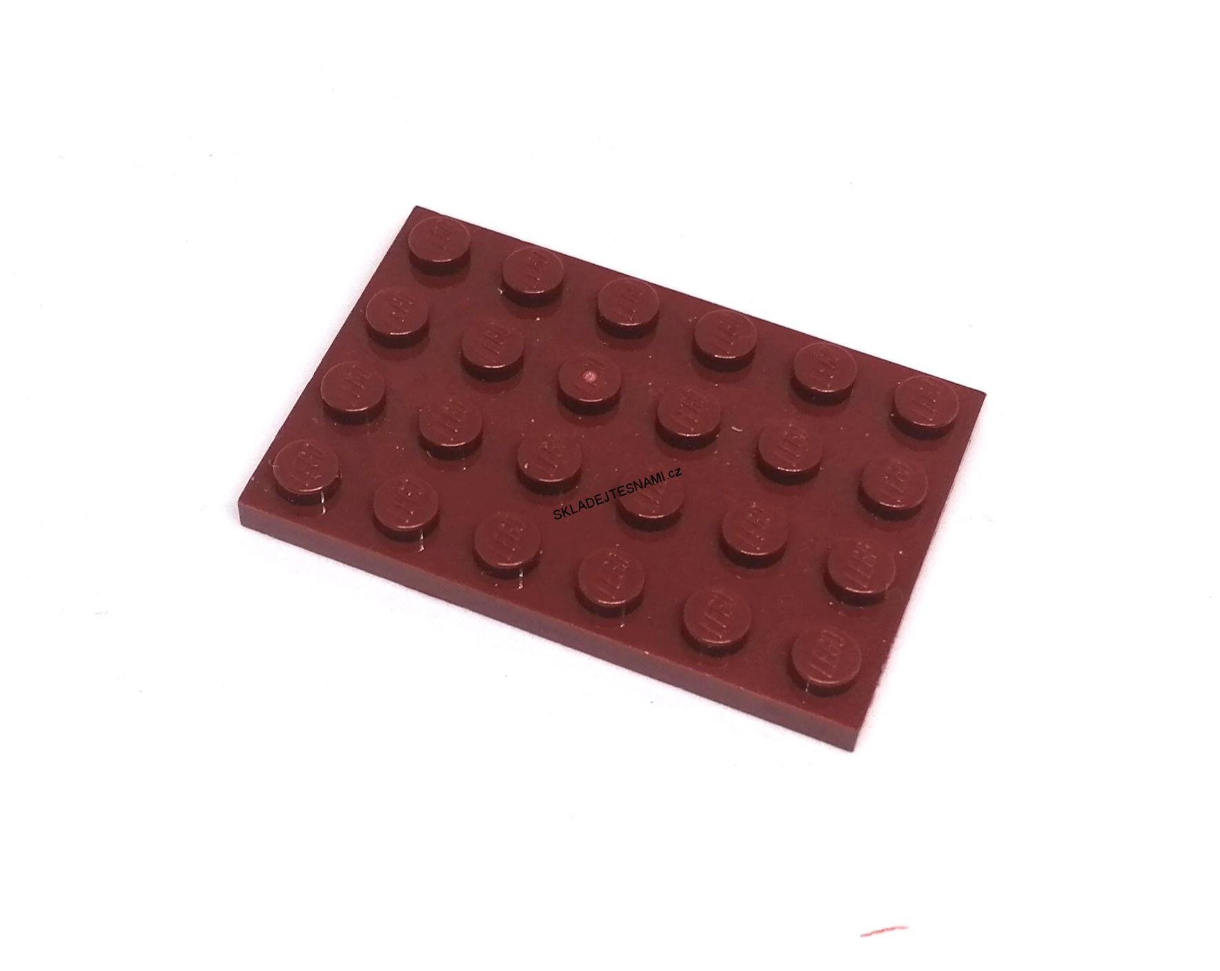 LH2408 LEGO HRANÉ DESTIČKA PODLOŽKA ČERVENOHNĚDÁ 4X6