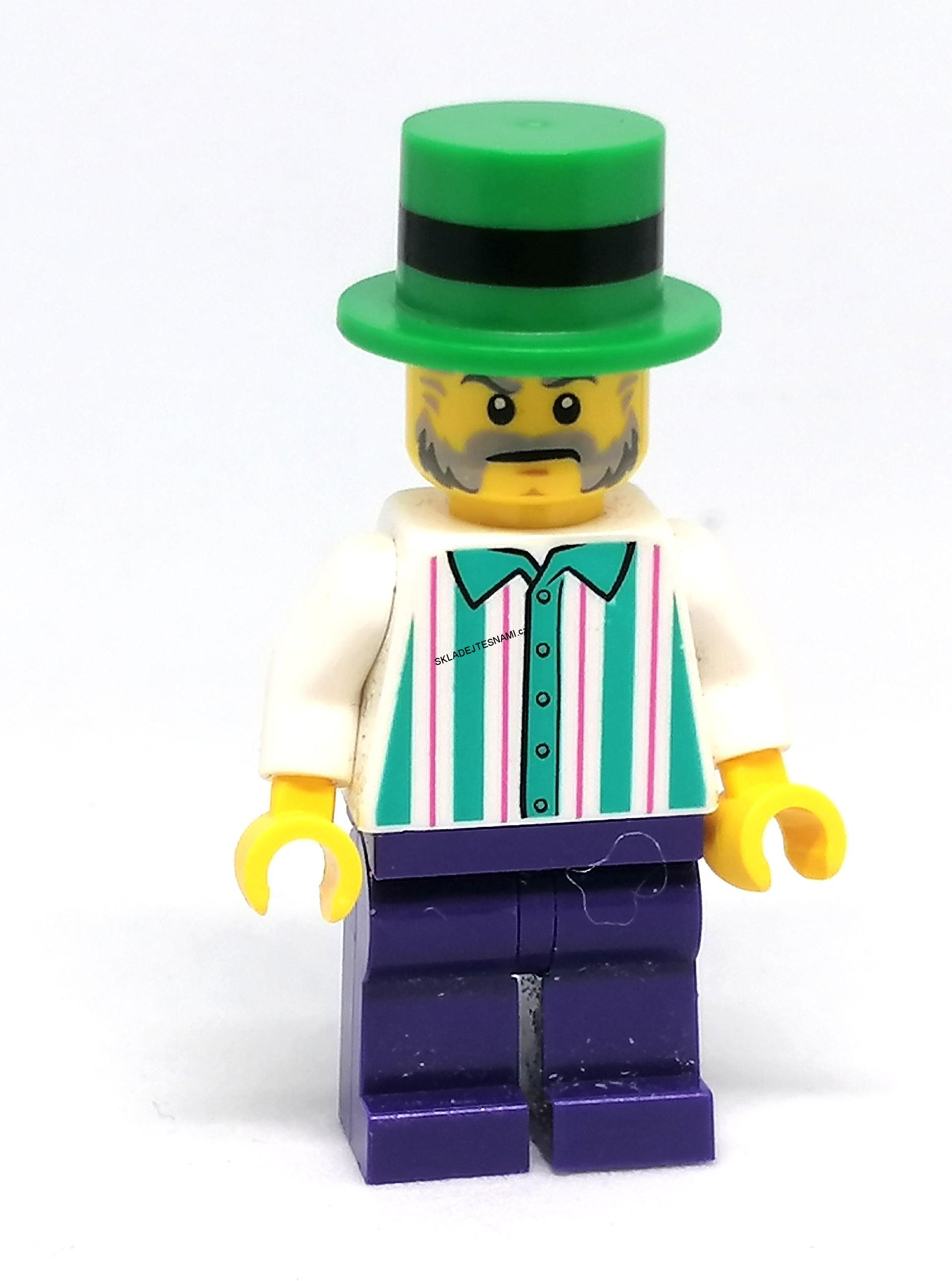 LH3061 LEGO HRANÁ MINIFIGURKA MUŽ V ZELENÉM CYLINDRU