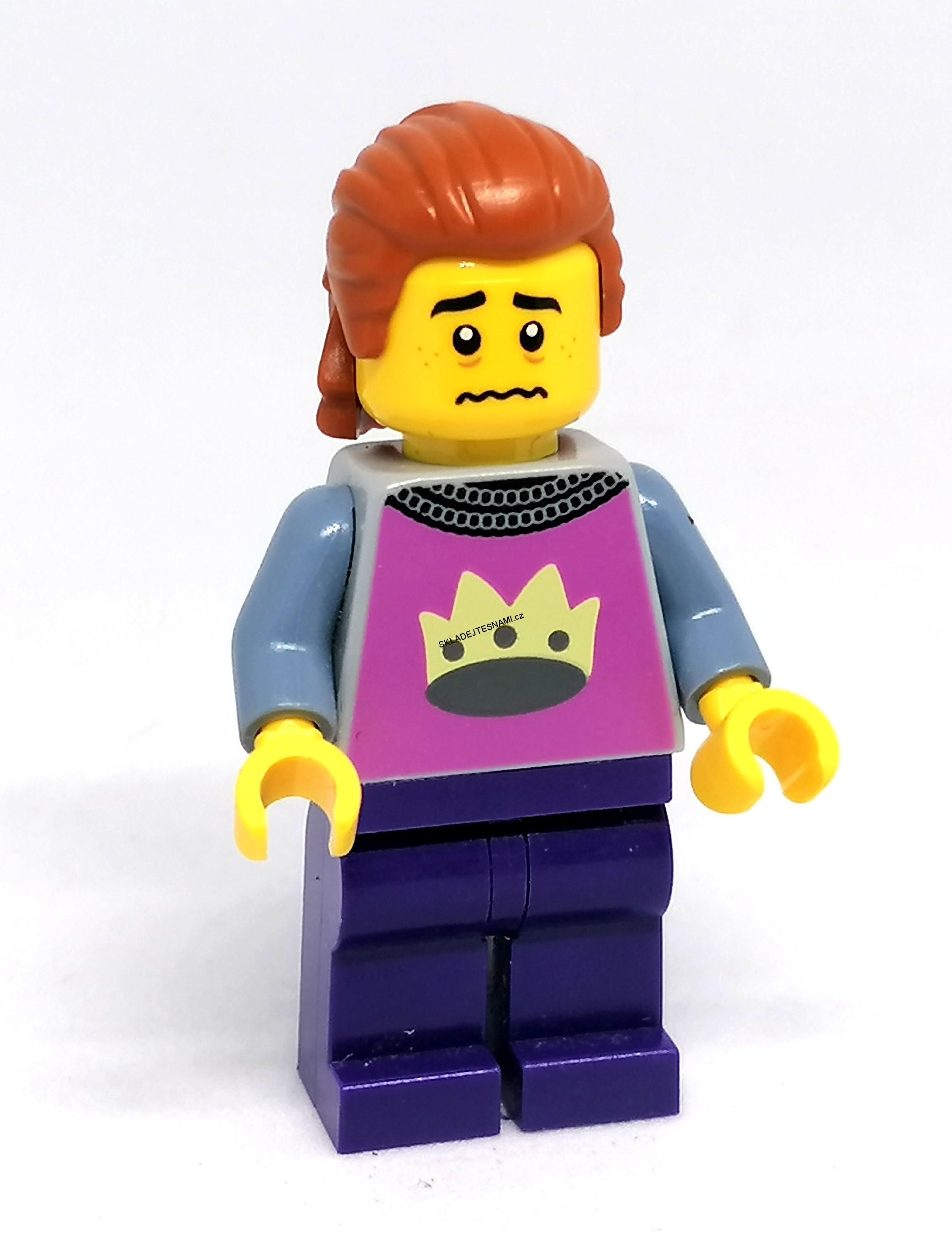 LH3385 LEGO HRANÁ MINIFIGURKA RYTÍŘ S KRÁLOVKOU KORUNOU NA HRUDI
