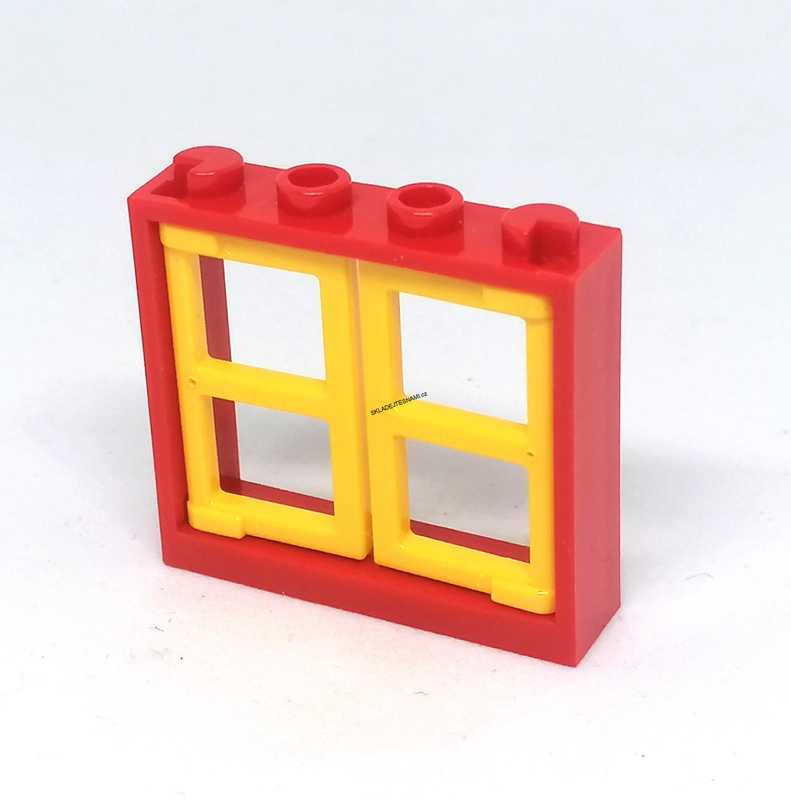 LH2608 LEGO HRANÉ OKNO ŽLUTÉ ČERVENÝ RÁM