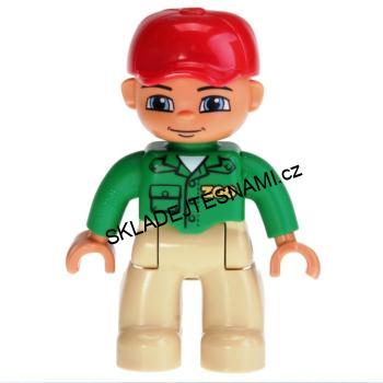 H570 DUPLO HRANÁ FIGURKA MUŽ OŠETŘOVATEL ZOO V ZELENÉ KOŠILI