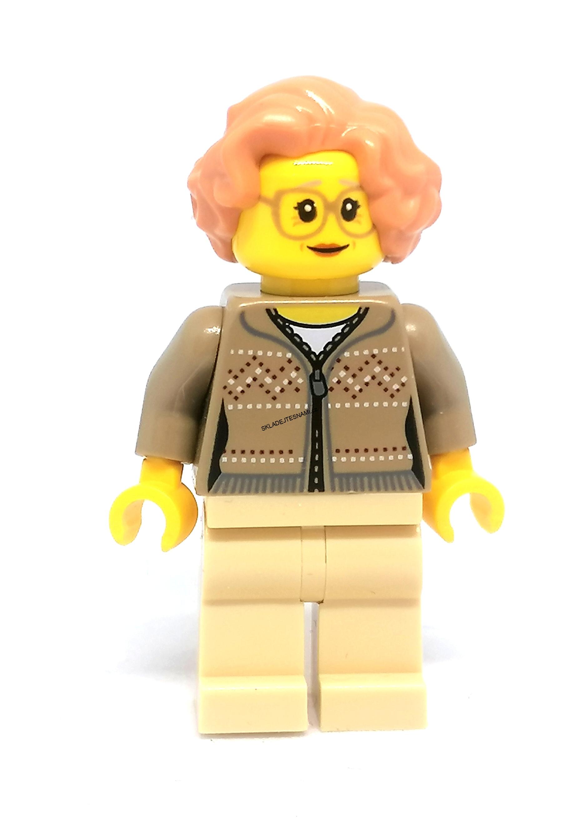 LH4349 LEGO HRANÁ MINIFIGURKA BABIČKA ZRZAVÉ VLASY