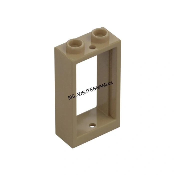 LH2719 LEGO HRANÉ OKNO VYSOKÉ 1X2X3 NOPKY ČIRÉ SKLO RÁM TMAVÉ OPÁLENÍ