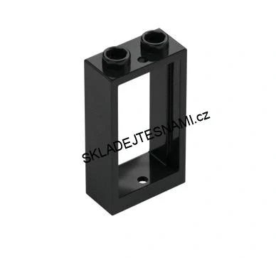 LH2720 LEGO HRANÉ OKNO VYSOKÉ 1X2X3 NOPKY ČIRÉ SKLO RÁM ČERNÝ