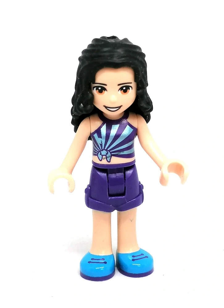 Lh4637 LEGO HRANÁ MINIFIGURKA FRIENDS DÍVKA ČERNÉ VLASY