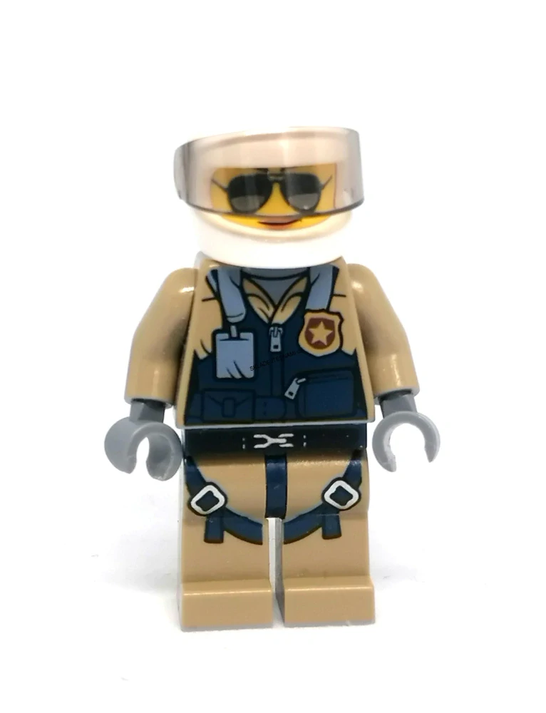Lh4688 LEGO HRANÁ MINIFIGURKA MOTORKÁŘKA POLICISTKA HNĚDÁ KOMBINÉZA