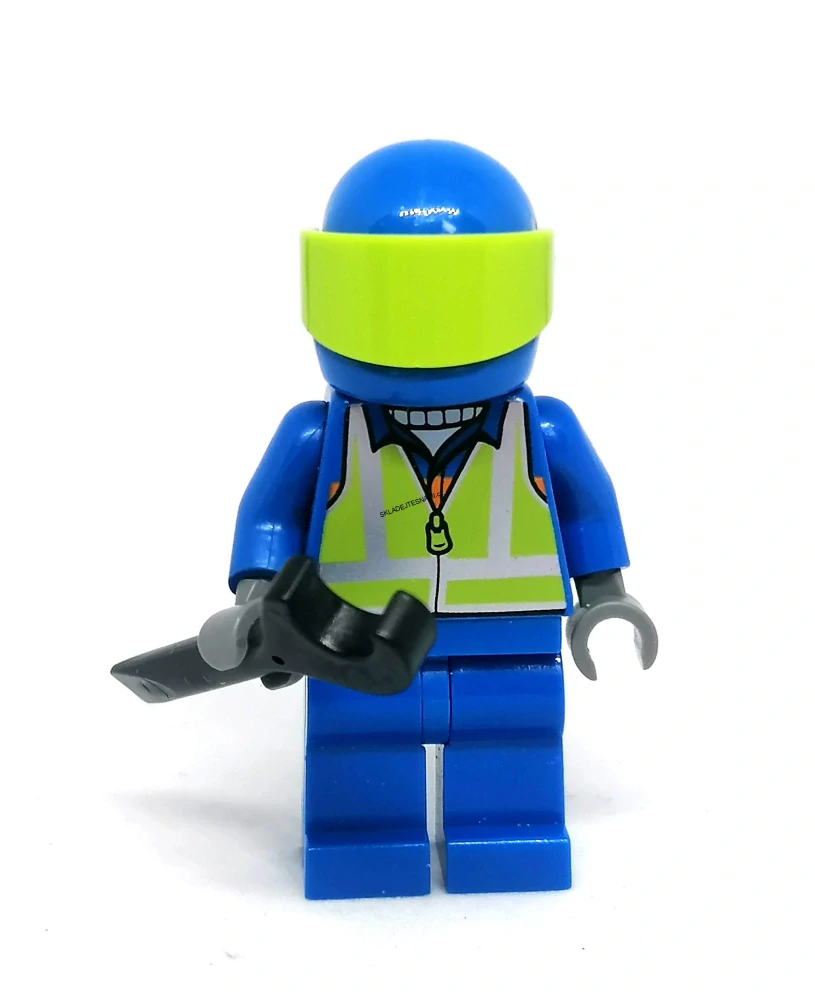 Lh4695 LEGO HRANÁ MINIFIGURKA MUŽ MODRÁ HELMA KLÍČ