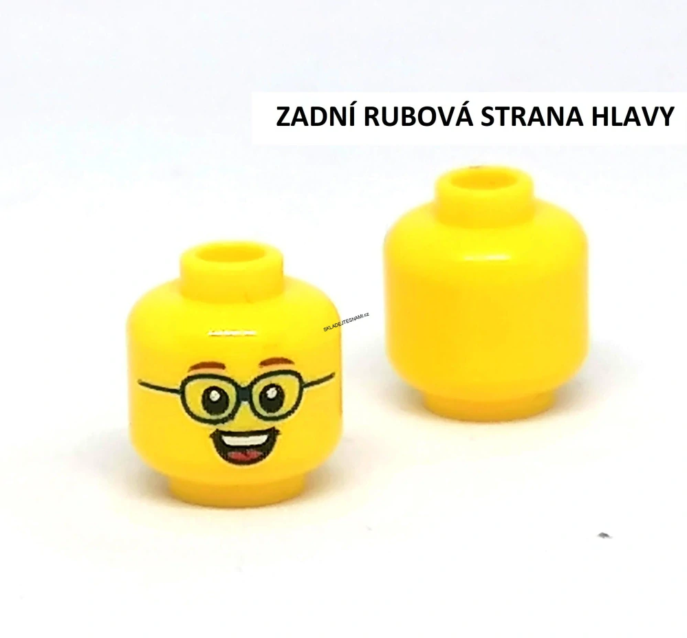 X514 LEGO DÍL HRANÝ ŽLUTÁ HLAVA ŽENA S BRÝLEMI