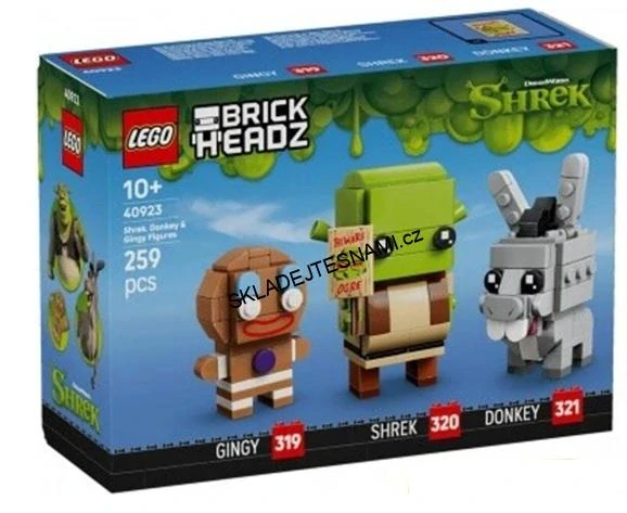 40923 LEGO BRICK HEADZ SHREK, PERNÍČEK A OSLÍK