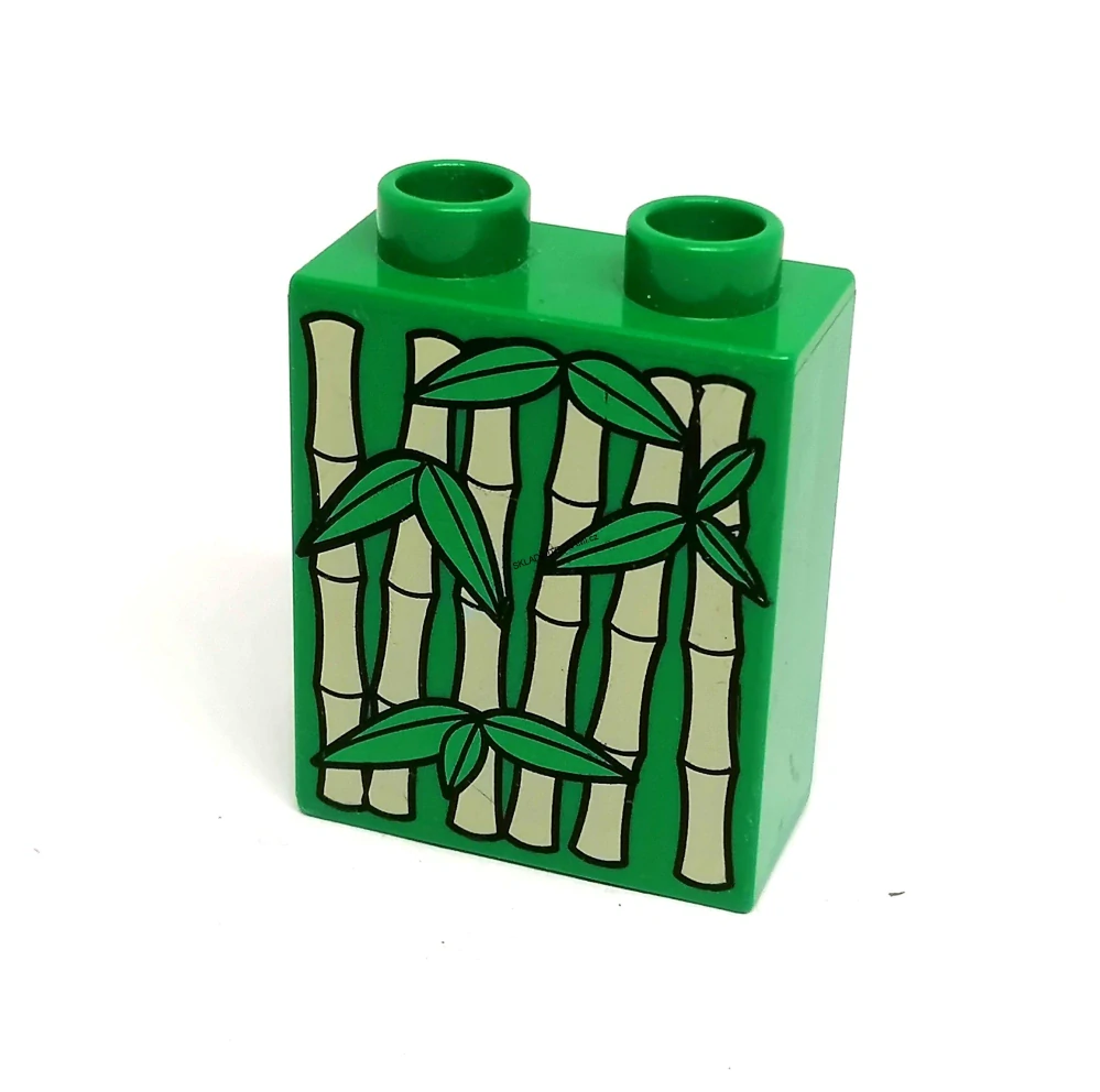 H633 DUPLO HRANÁ KOSTKA 2X1 NOPEK VYSOKÁ ZELENÁ POTISK BAMBUS