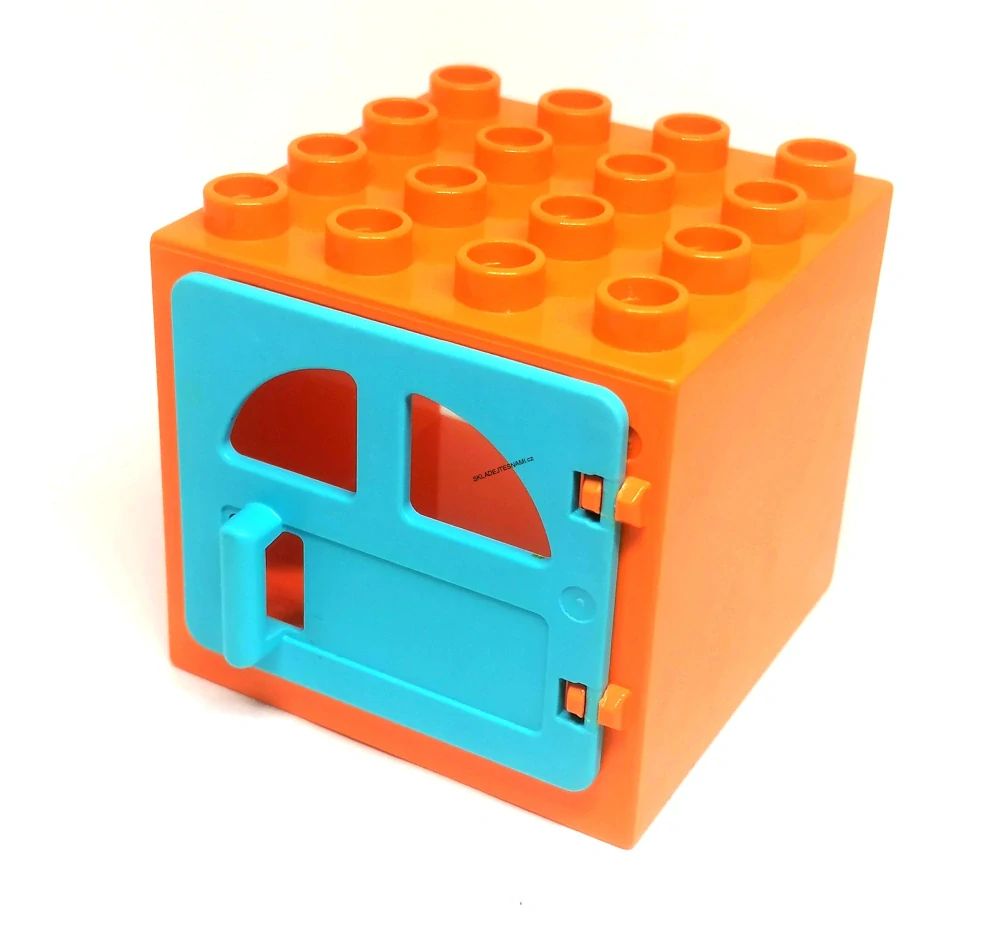 H657 DUPLO HRANÉ OKNO ORANŽOVÉ TYRKYSOVÁ DVÍŘKA