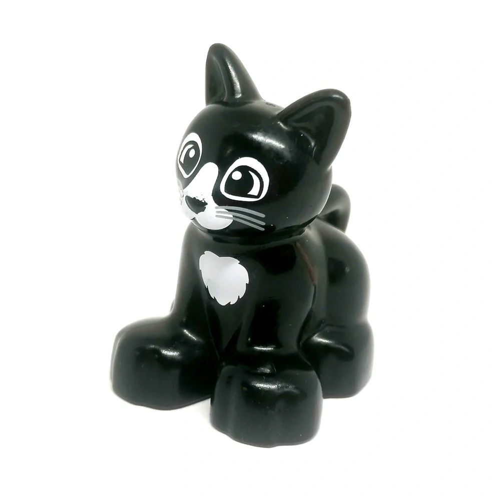 H709 DUPLO HRANÉ ZVÍŘE KOČKA ČERNÁ BÍLÉ OČI