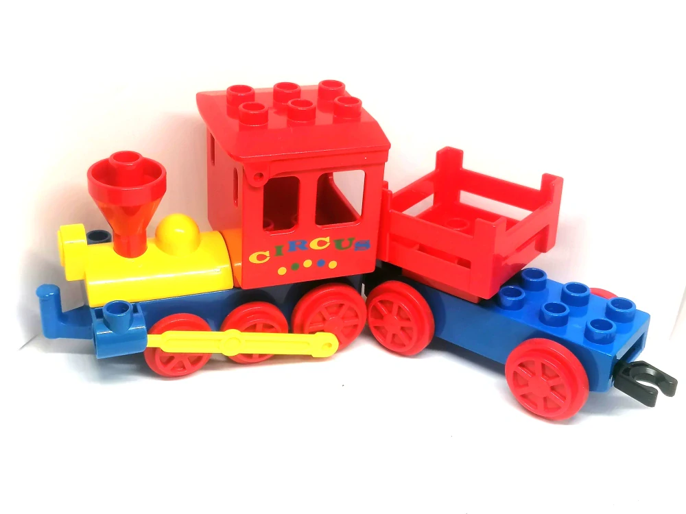 H726 DUPLO HRANÁ LOKOMOTIVA MAŠINKA S VAGONKEM ČERVENOMODRÁ CIRKUS