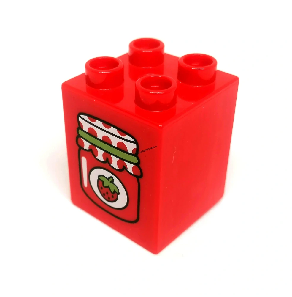 H797 DUPLO HRANÁ KOSTKA S POTISKEM MARMELÁDA ČERVENÁ