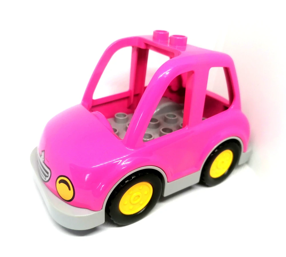 H818 DUPLO HRANÉ OSOBNÍ AUTO PRO DVĚ FIGURKY RŮŽOVÉ
