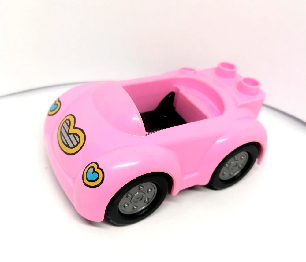 H849 DUPLO HRANÉ MINI OSOBNÍ AUTO PRO JEDNU FIGURKU RŮŽOVÉ