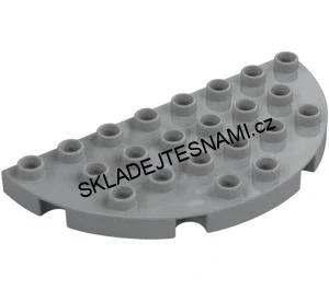 H898 DUPLO HRANÁ PODLOŽKA 8X4 PŮLOBLOUK SVĚTLE ŠEDÝ