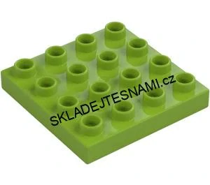 H906 DUPLO PODLOŽKA 4X4 NOPKŮ LIMETKOVÁ