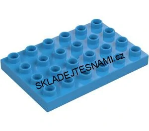 H907 DUPLO PODLOŽKA 4X6 NOPKŮ TYRKYSOVÁ