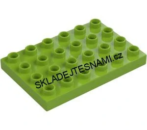 H910 DUPLO PODLOŽKA 4X6 NOPKŮ LIMETKOVÁ