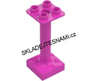 H924 DUPLO HRANÝ SLOUP 2X2 NOPKŮ 11,5 cm x 3,2 cm x 3,2 cm RŮŽOVÝ
