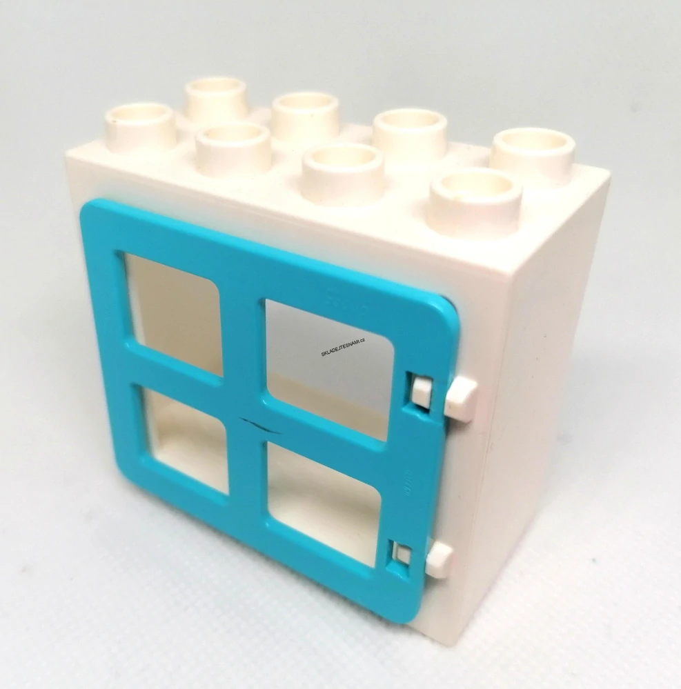 H943 DUPLO HRANÉ OKNO MODRE BÍLÝ RÁM