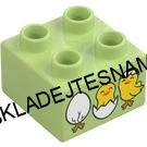 H978 DUPLO HRANÁ KOSTIČKA ZELENKAVÁ POTISK TŘI KUŘÁTKA