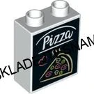 H989 DUPLO HRANÁ KOSTIČKA 2X2 ČERNÁ POTISK PIZZA