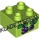 H991 DUPLO HRANÁ KOSTIČKA 2X2 ZELENKAVÁ POTISK BORŮVKA