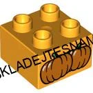H993 DUPLO HRANÁ KOSTIČKA 2X2 ŽLUTÁ POTISK DÝNĚ