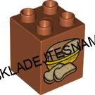 H994 DUPLO HRANÁ KOSTIČKA 2X2 HNĚDÁ POTISK CHLEBA