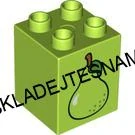 H997 DUPLO HRANÁ KOSTIČKA 2X2 ZELENÁ POTISK HRUŠKA