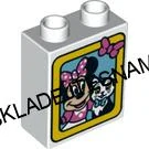 H1005 DUPLO HRANÁ KOSTIČKA BÍLÁ VYSOKÁ POTISK MINIE S KOČIČKOU