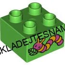 H1007 DUPLO HRANÁ KOSTIČKA ZELENÁ 2X2 POTISK HOUSENKA