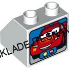 H1014 DUPLO HRANÁ KOSTIČKA BÍLÁ ZKOSENÁ 2X2 NOPKY POTISK BLESK MQUINN