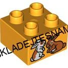 H1022 DUPLO HRANÁ KOSTIČKA ŽLUTÁ NÍZKÁ POTISK KRÁLÍCI