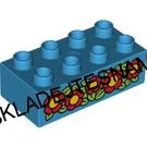 H1032 DUPLO HRANÁ KOSTIČKA MODRÁ POTISK KVĚTINY